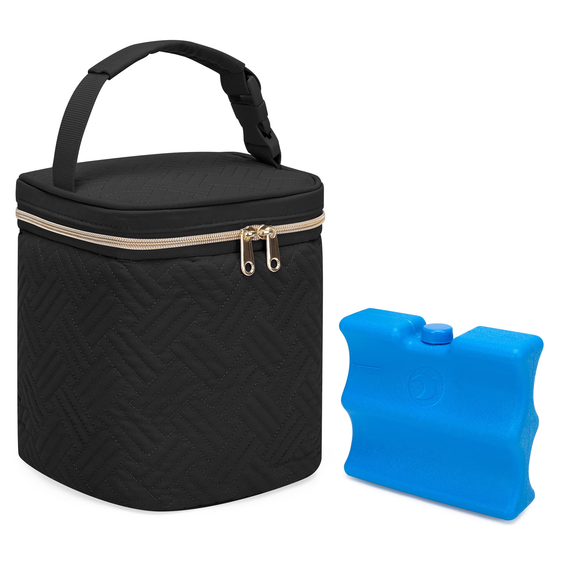 Fasrom Breastmilk Cooler Bag with Ice Pack Fits 4 Large Baby Bottles up to 9 Ounce, Insulated Baby Bottle Bag for Nursing Moms Daycare or Travel,