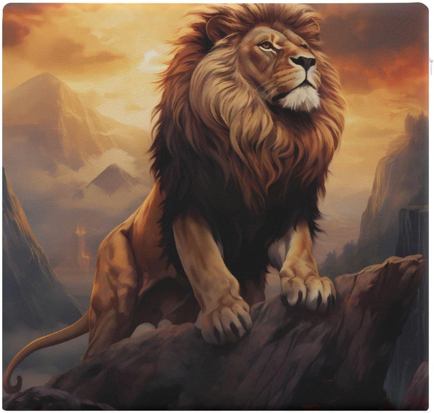 Kings Lion Floor Pillow Meditation Yoga Cushion Square Chair Cushion Pillows Seating for Adults