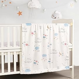 CREVENT Cozy Soft and Warm Mink Baby Blanket with Sherpa Backing, Gift Packing with Ribbon for Newborn Infant Toddler\'s Crib Cot Stroller (30X40 Little Dream)