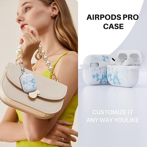 Miniatura 3 de Funda grabada de dos tonos compatible con Apple AirPods Pro de 2 generación de 1 generación, funda protectora completa de silicona para AirPods Pro