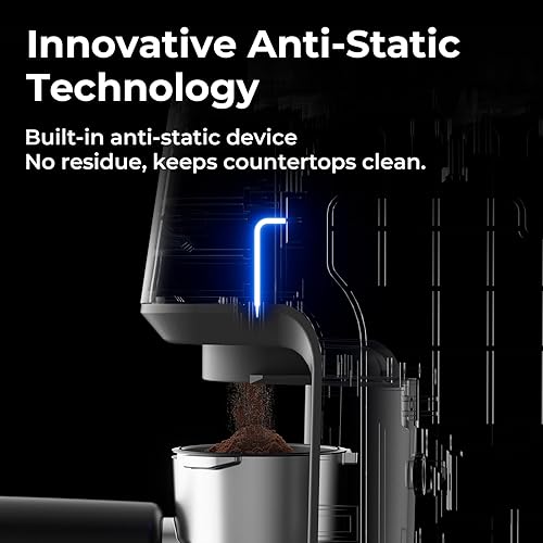 Miniatura 6 de Molinillo de café de rebabas, molinillo de café eléctrico con 51 ajustes de molienda, temporizador de precisión, molinillo de espresso de acero