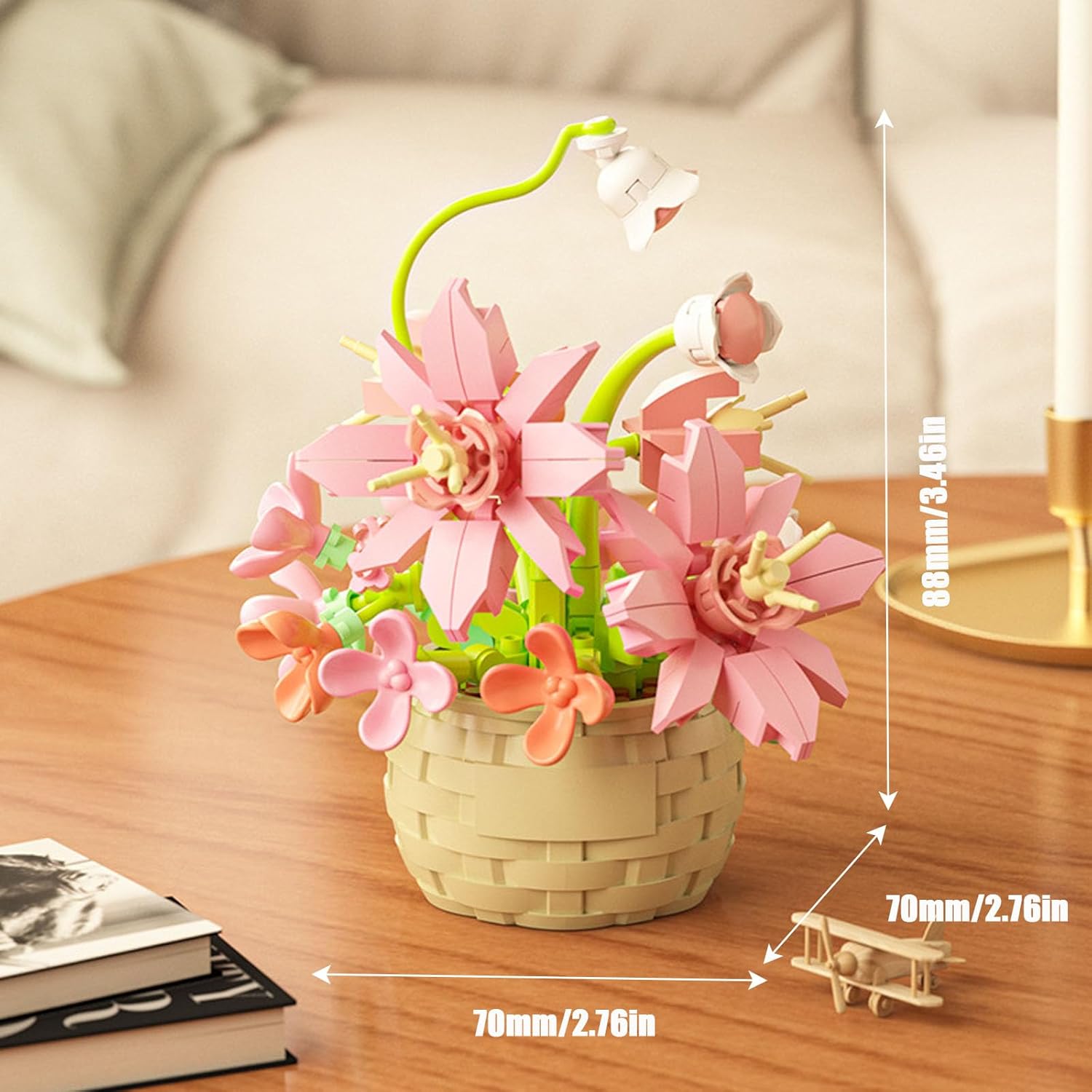 Perfume Lily Building Block Set with dimensions