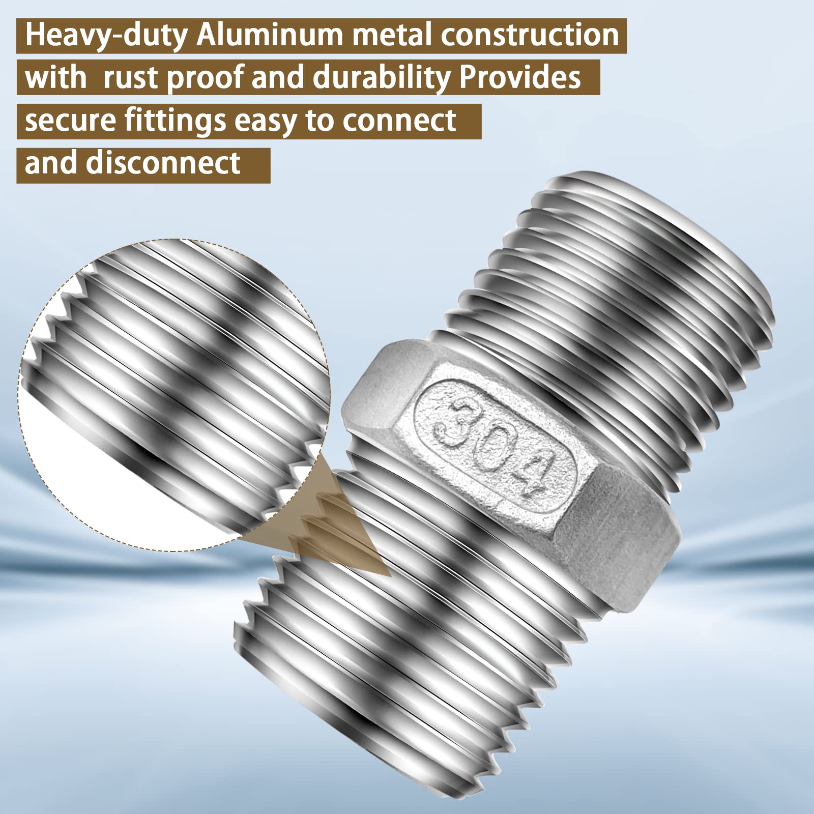 Transmore Doppelnippel 1/2 Zoll Set - Edelstahl Adapter Für Duschschlauch & Wasserleitungen