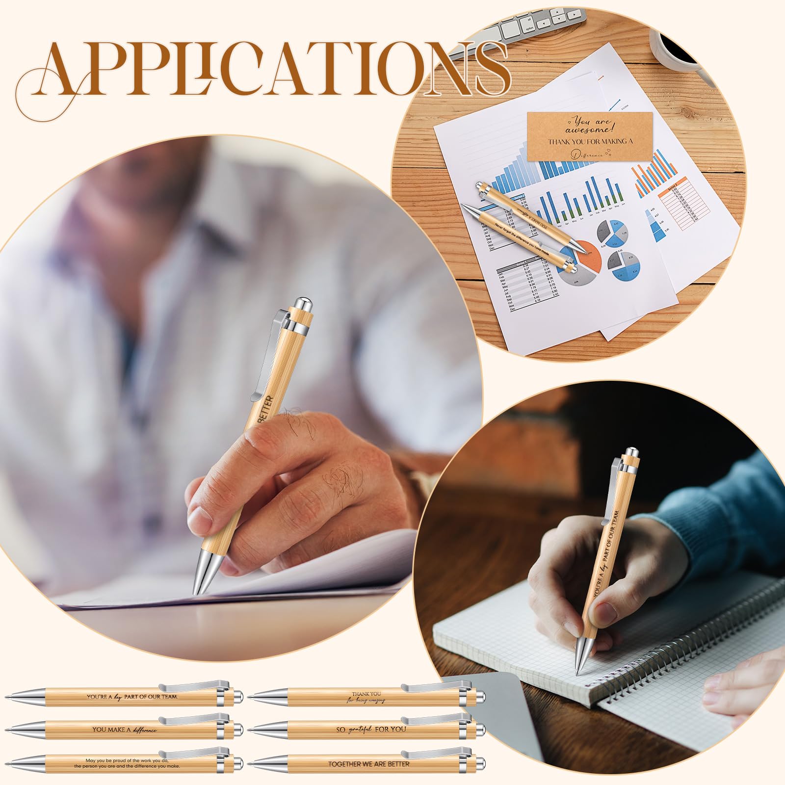 20x Dankeschön Kugelschreiber Aus Bambus - Perfekte Geschenkidee!