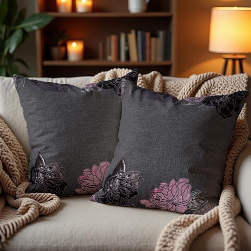 Miniatura 3 de Decozen Funda de almohada  Decoración del hogar, fundas de almohada bordadas de retazos de poliuretano para sala de estar, dormitorio, fundas de