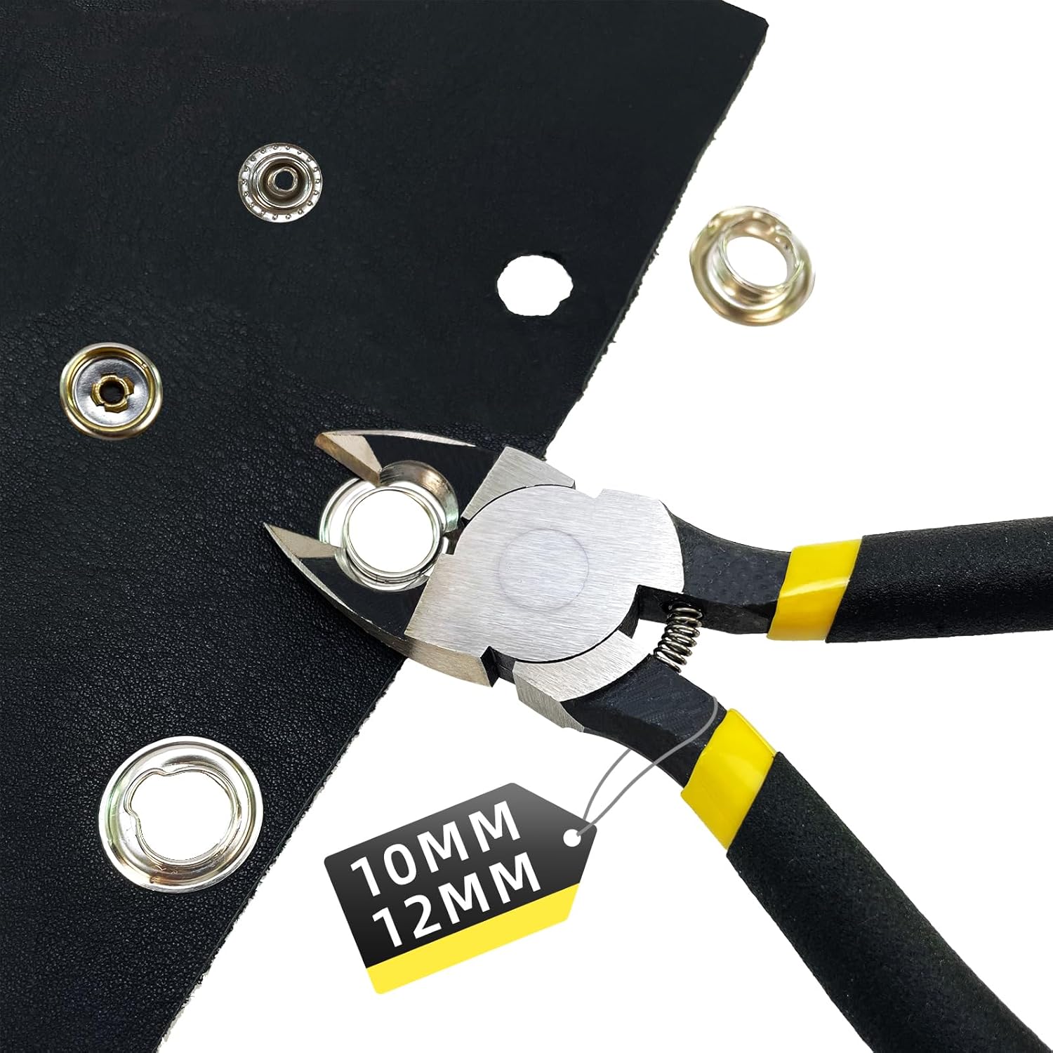 Grommet Removal Tool Kit, Snap Removal Tool for Boat Covers, 10mm and 12mm Trap Grommet kit Remover, 3/8 and 1/2 Replacement Eyelet Plier, Grommet Tool Kit for Tarps Repair, Fabric Rings 10mm Removal