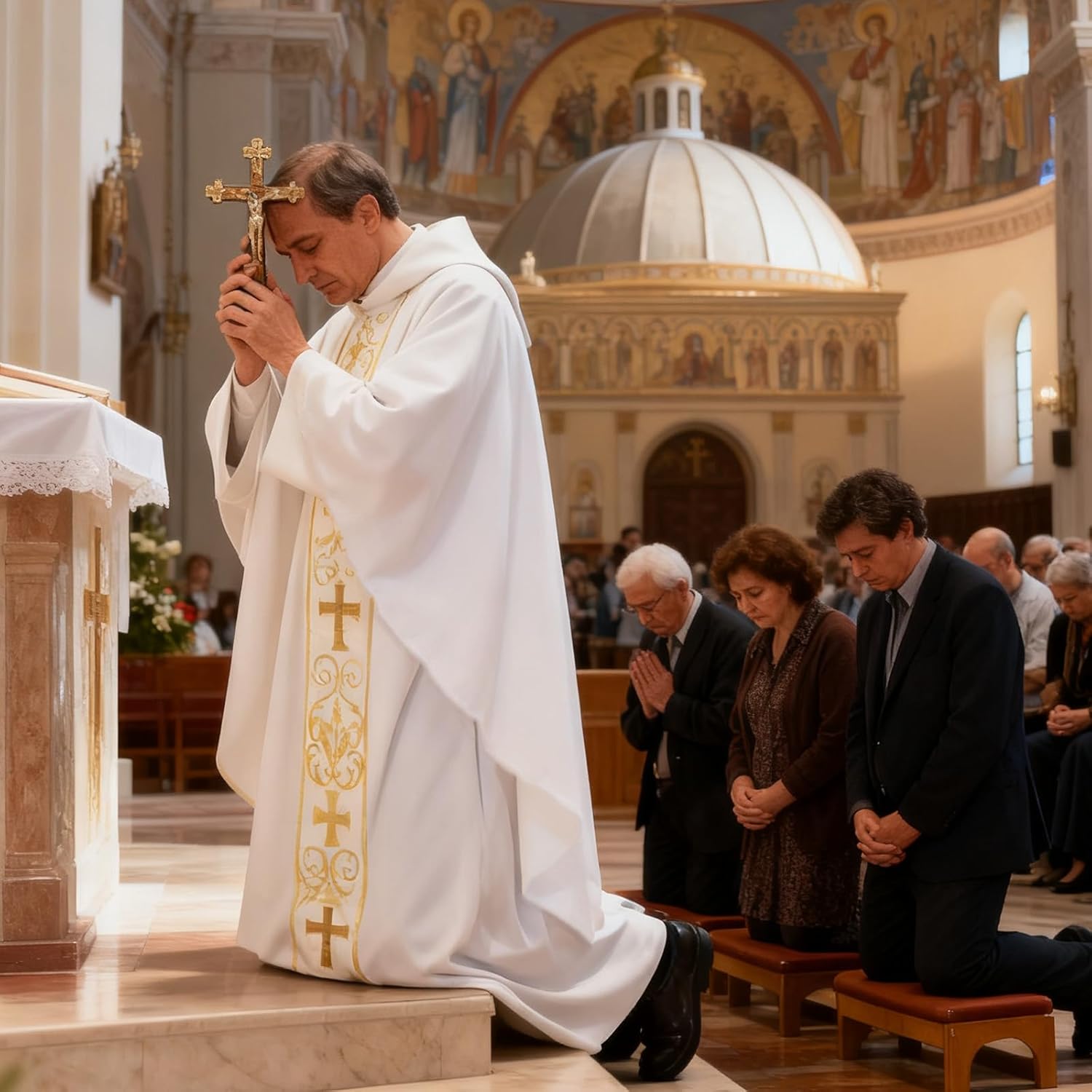 Clergy Vestments Chasuble Cross Robe Priest Cloak Catholic Costume for Christmas Church Mass - Image 5