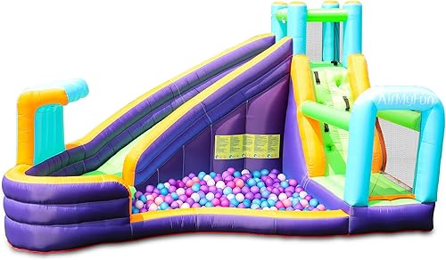 Miniatura 11 de AirMyFun Casa Inflable de Rebote de Dinosaurio para Niños de 3-8 con Soplador – Castillo Inflable Grande con Tobogán, Castillo de Salto para Niños