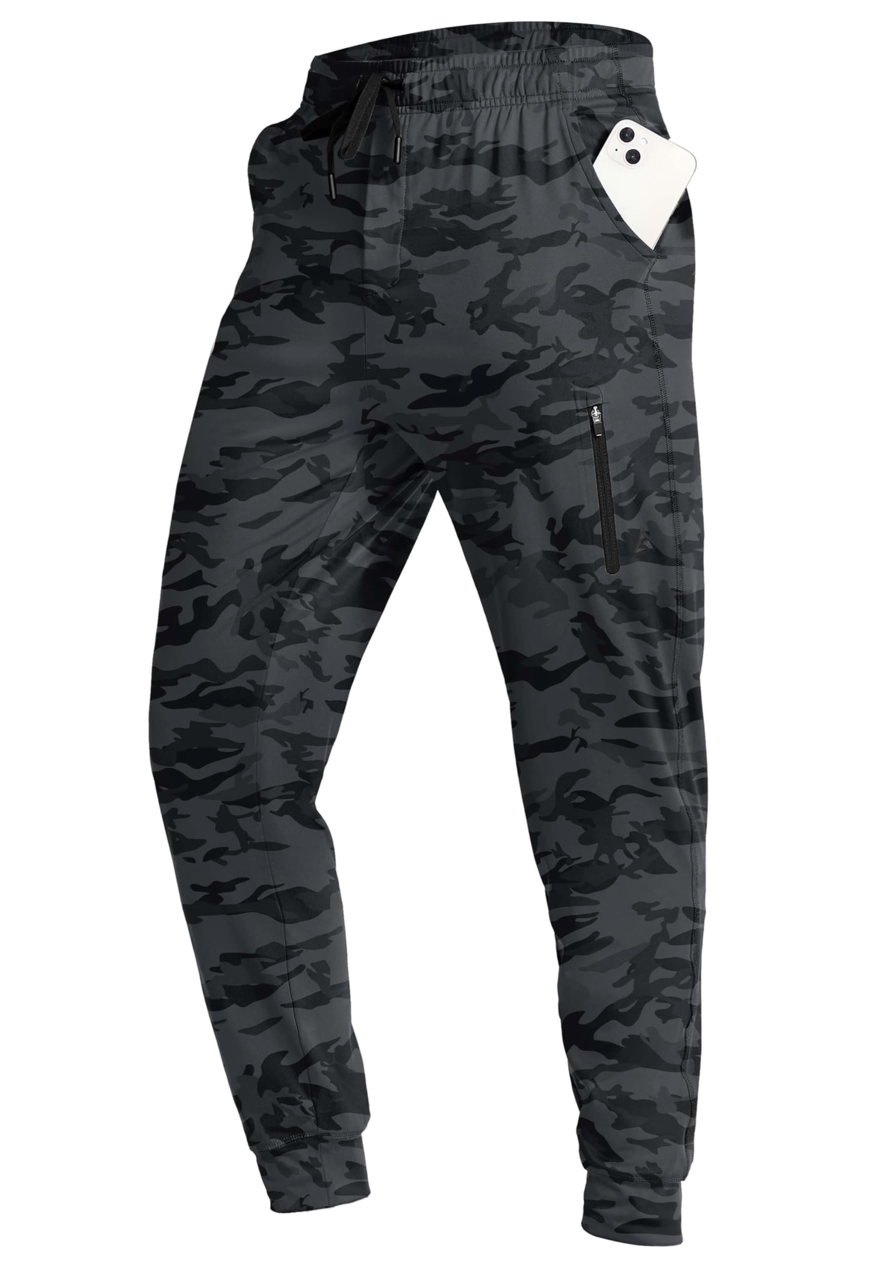 YOVVI Men's Athletic Joggers with Zipper Pockets Stretch Track Pants Workout Running Gym Golf Sweatpants for Men