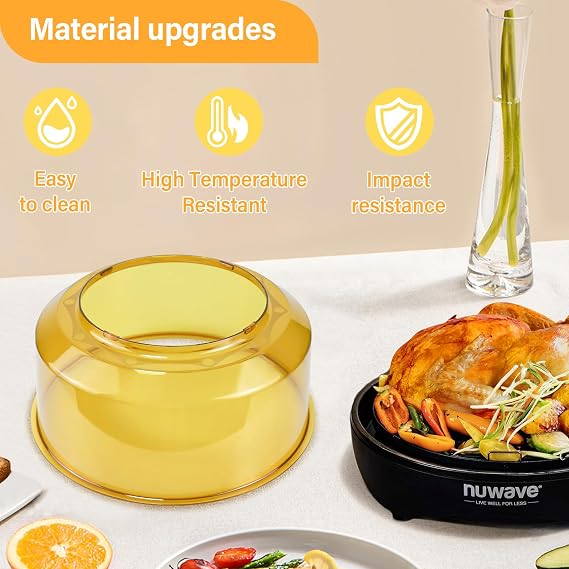 NuWave Oven Pro PlusとEliteオーブンの交換用パワードーム、高度な琥珀色の熱可塑性素材、耐熱性と耐衝撃性