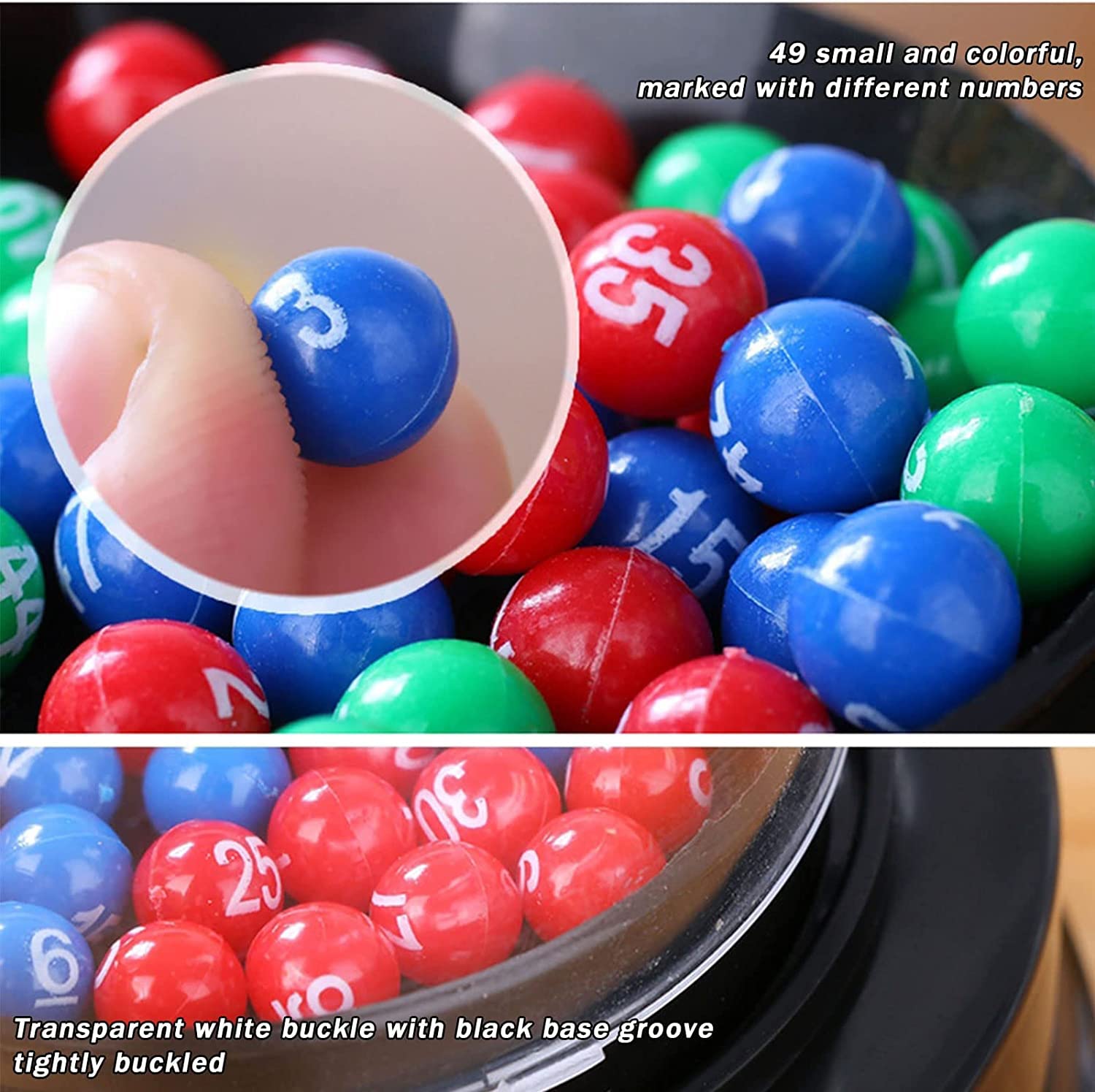 Mini Lottery Balls Machine - Lotto Game With 75 Numbered Balls, Hand Crank, For Parties, Bingo, Family Games