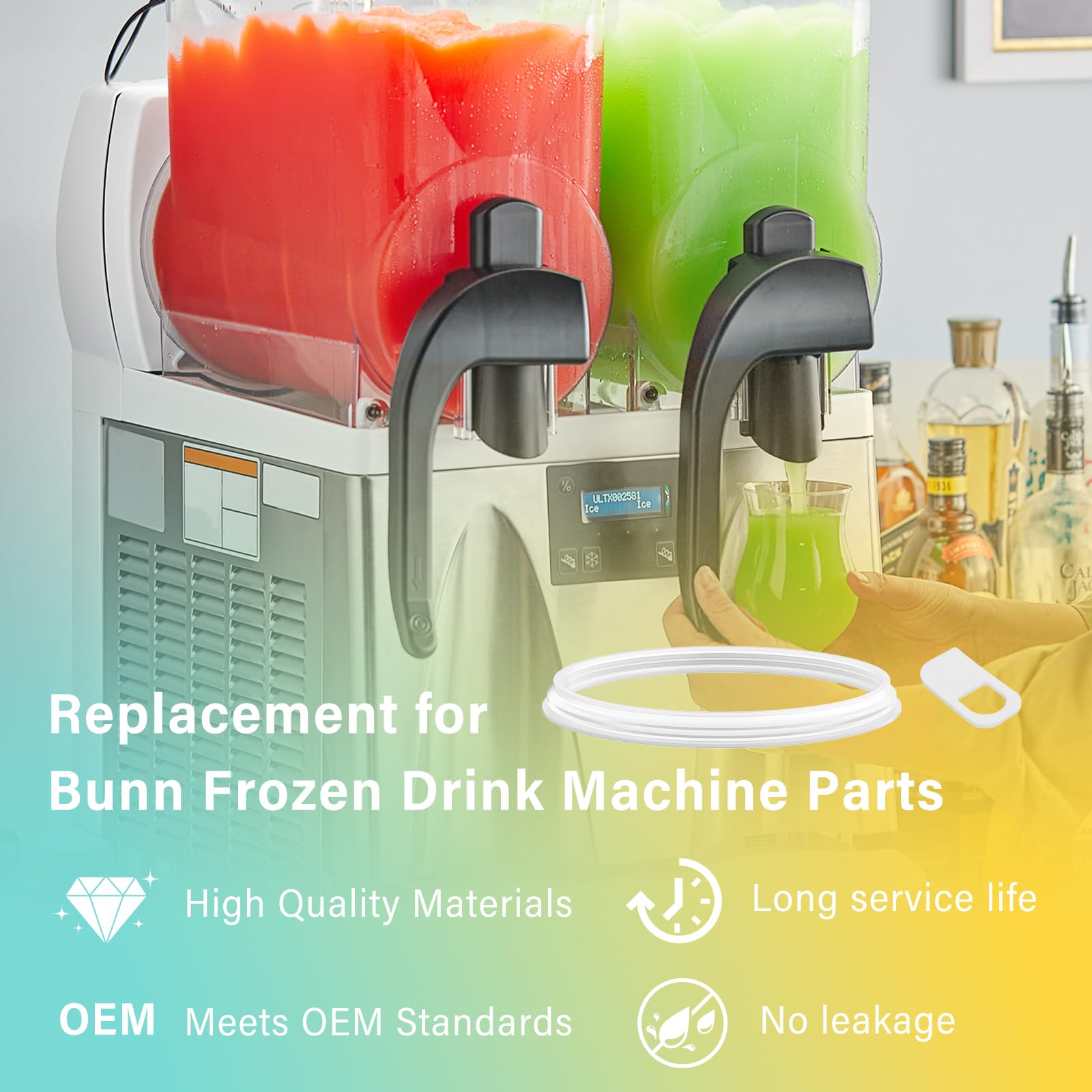 Sello de junta de tambor de refrigeración/tolva 32079.0000 y kit de sellado de grifo, máquina de bebidas congeladas 32268.1000 para máquina de granizado Bunn Ultra2, para piezas de máquina