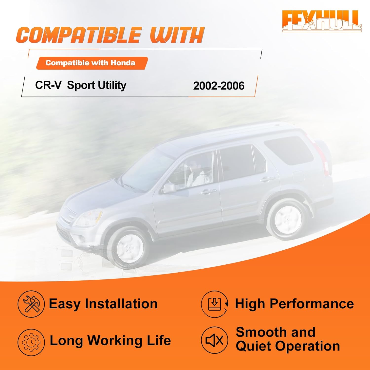 741-302 Front Left Driver Side Power Window Regulator with Motor Assembly Compatible with Honda CRV 2002 2003 2004 2005 2006, Replace OE 72250-S9A-A02, 72250-S9A-A03, 125-58969L, HO1350111, 660114