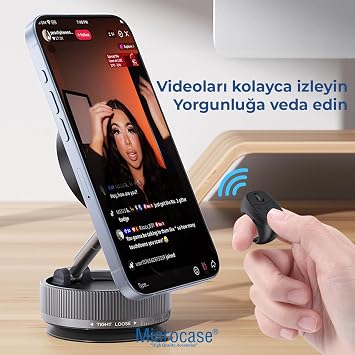 Microcase TikTok Yüzüğü Bluetooth Akıllı Uzaktan Kumanda Sayfa Çevirici Video Kaydırma Parmağı Şarjlı Kumanda - AL5766 (Beyaz)