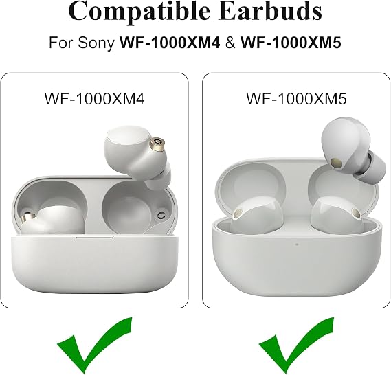 4 Pairs 1000XM5 Silicone Ear Tips Earphone Tips Replacement Eartips Earbuds Compatible with Sony WF-1000XM5, WF-1000XM4 Earphones Earbuds Soft Silicone Earbuds Tips Set (Gray, S)