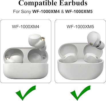 4 Pairs 1000XM5 Silicone Ear Tips Earphone Tips Replacement Eartips Earbuds Compatible with Sony WF-1000XM5, WF-1000XM4 Earphones Earbuds Soft Silicone Earbuds Tips Set (Gray, S)