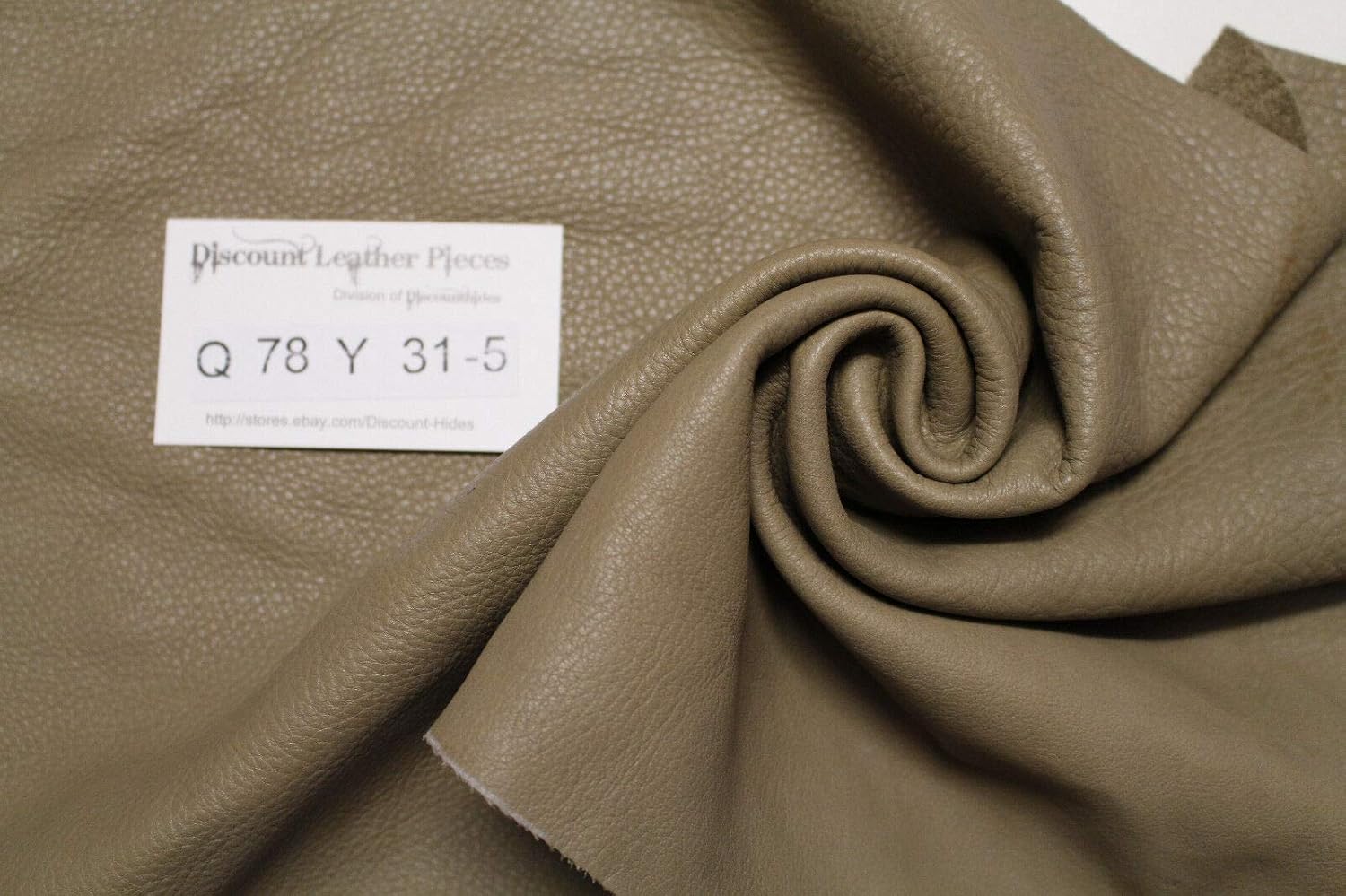 "Kaydee Beige" Leather Cowhide Remnant Appx 4 sqft Q78Y31