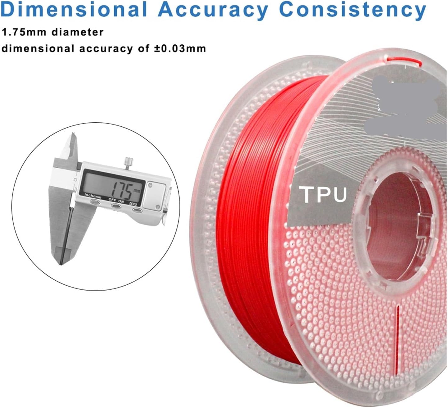 Compatible for Likesilk 95A TPU Filament, Soft Flexible 3D Printer 1.75mm, Dimensional Accuracy +/- 0.03, 1kg Spool(2.2 Lbs)
