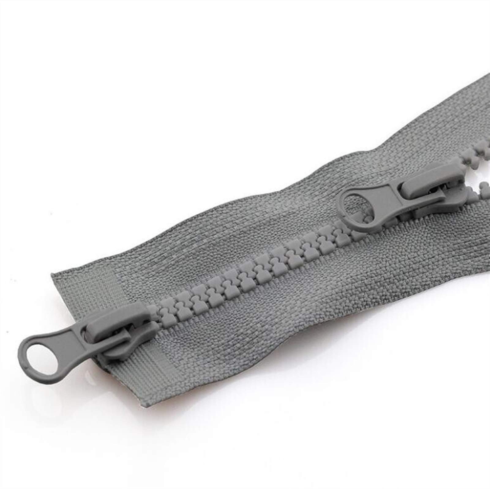 WUDOLI fabric closure 1 Pc Resin Zipper, No. 5 Down Jacket Double Zipper, Sleeping Bag Two-Way Double Open Zipper Head, for sewing (Color : Gray, Size : 120cm) โ image 1