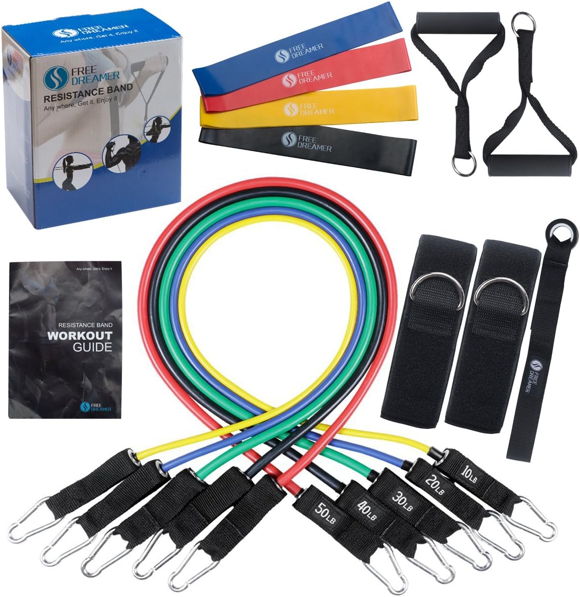 Trooer Resistance Bands Set for Home Workout Fitness Exercise Bands with Handles