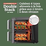 Ninja Double Stack XL Air Fryer, Friteuse verticale sans huile, 2 tiroirs, capacité 9,5 L, 6 fonctions, 8 portions, avec thermosonde SmartCook, SL451EU - 3