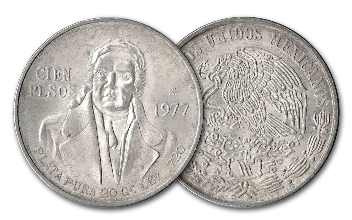 1978 No MEXICO 1978 100 PESO SILVER COIN MORELOS LOW MINTAGE UNCIRCULATED 100 Peso Seller Mint State