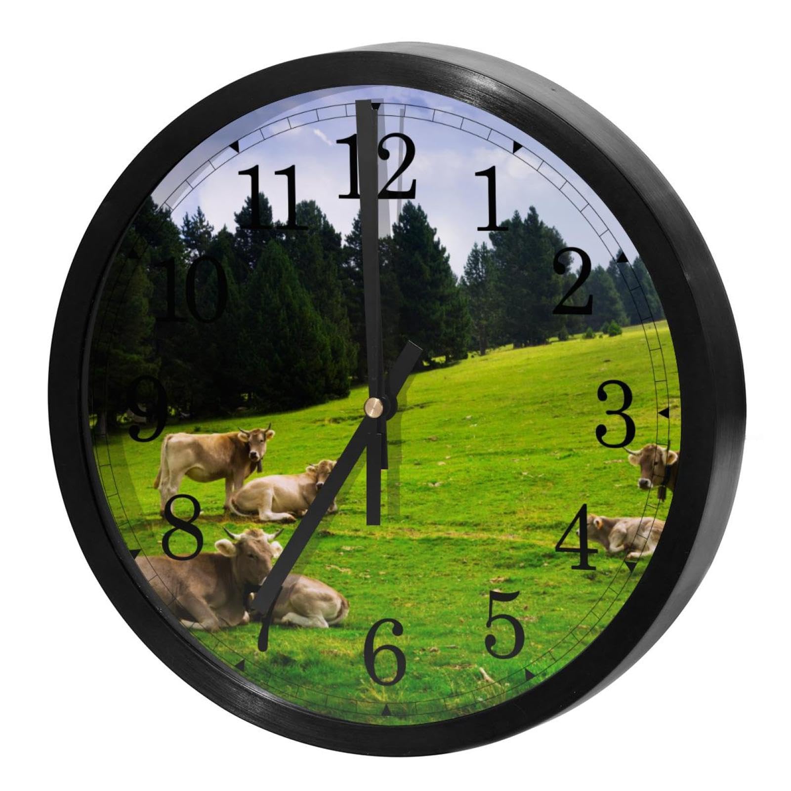 Horloge murale sans tic-tac à quartz ronde pour le bureau