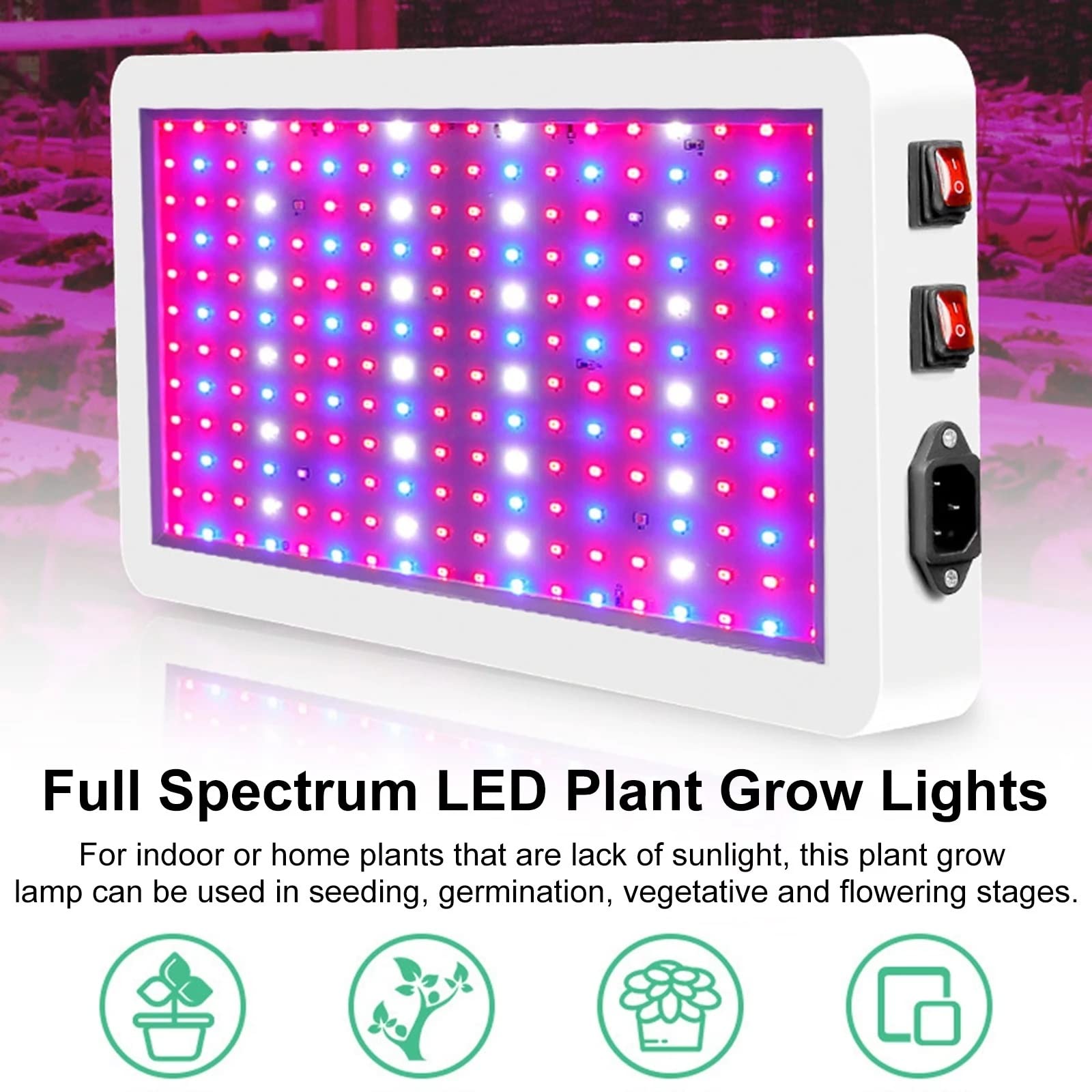 Amazon.co.jp: 植物グローライト フルスペクトラム 植物育成ライト LED