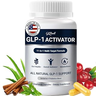 GLP-1 Activate Supplement for Gut Health, Energy & Weight Loss - 11-in-1 Complex with Berberine, Probiotics & Apple Cider Vinegar - Vegan Non-GMO Formula for Women and Men - 60 Capsules - Amazon product rated Grade A