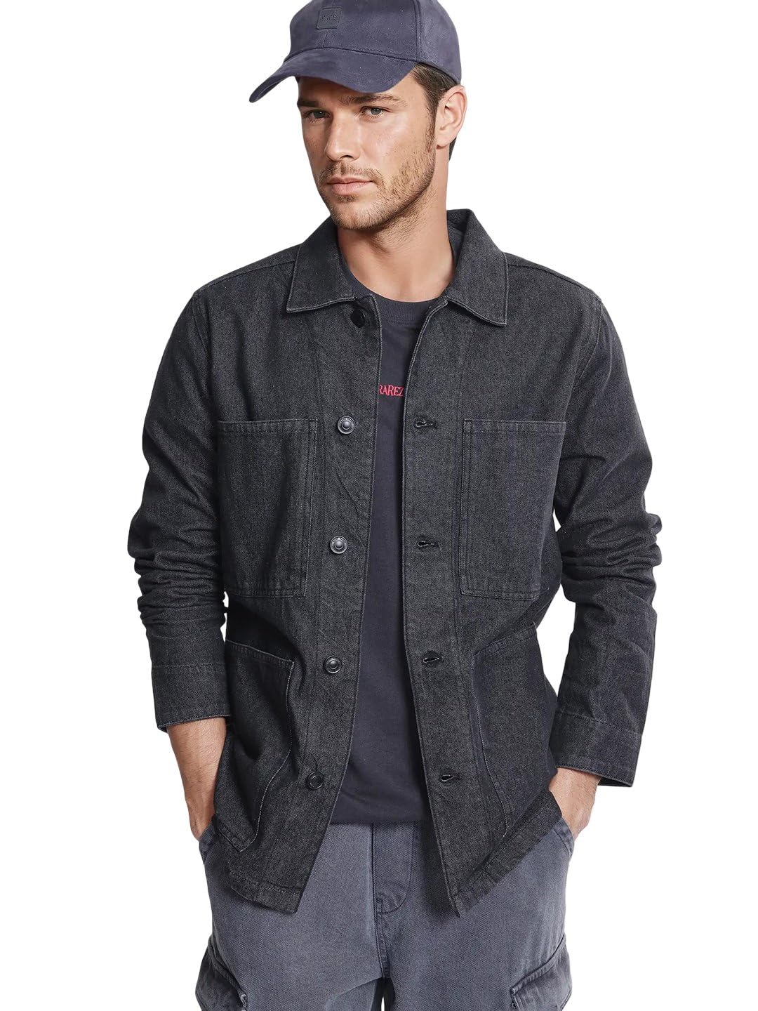 regular fit plain jacket-image-7