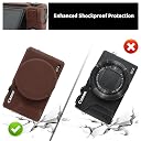 Camera Case for Canon Powershot G7 X Mark III with 2PCS Screen Protector,Full Protection Soft G7X III Silicone Case Detachable Lens Cover Protective Cover for Canon G7XIII G7X3-Coffee gallery image
