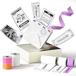 Phomemo M02S ミニプリンター スマホ対応 サーマルプリンター ラベルライター モバイルぷりんたー300DPI ポータブル型 モノクロフォト印刷機 メモ 手帳ぷりんたー Bluetooth接続 手帳 写真/ハガキ/リスト/付箋/ワード/ウェブラベル/メモ/ラベル/勉強ノート/整理収納/宛名用 学生 友人 家族 新生活 プレゼント ギフト 在宅勤務 自宅学習