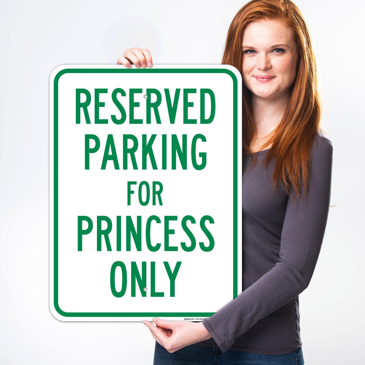 Parking Reserved for Princess Only Sign, 18x24 Inches, Rust Free .063 Aluminum, Fade Resistant, Made in USA