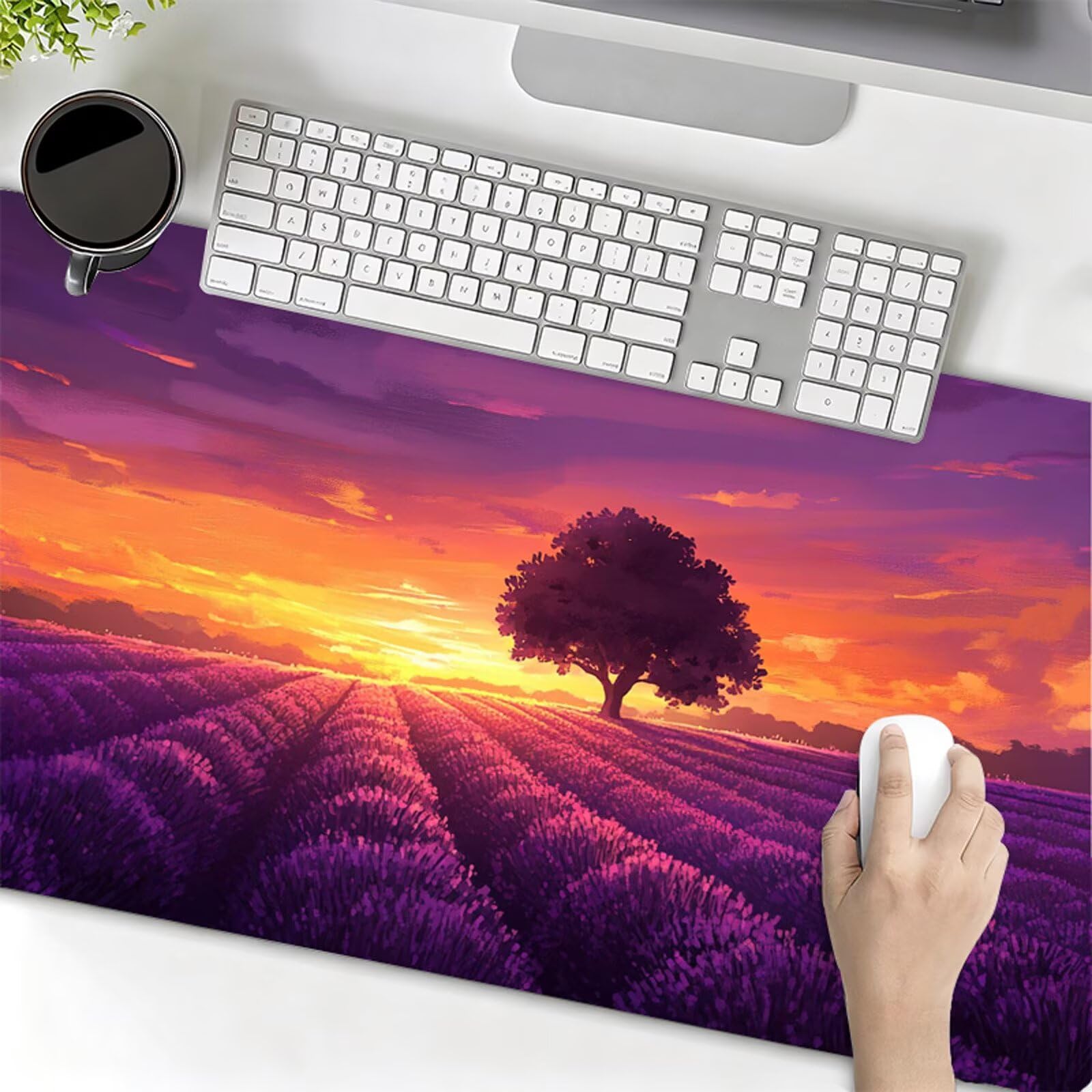 Podkładka pod mysz XXL 1200x600x3mm fioletowa podkładka pod mysz podkładka pod mysz drzewo poprawia precyzję i szybkość, antypoślizgowe wodoodporne, szyte krawędzie, akcesoria do gier, komputer