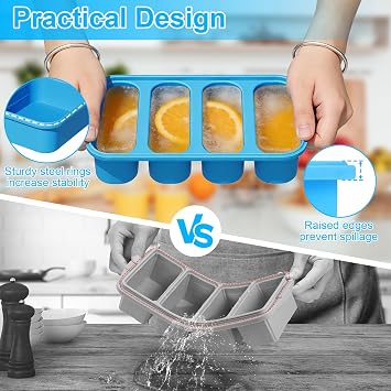 Silicone Freezer Moulds with Lids, 2 Pack Soup Freezer Containers