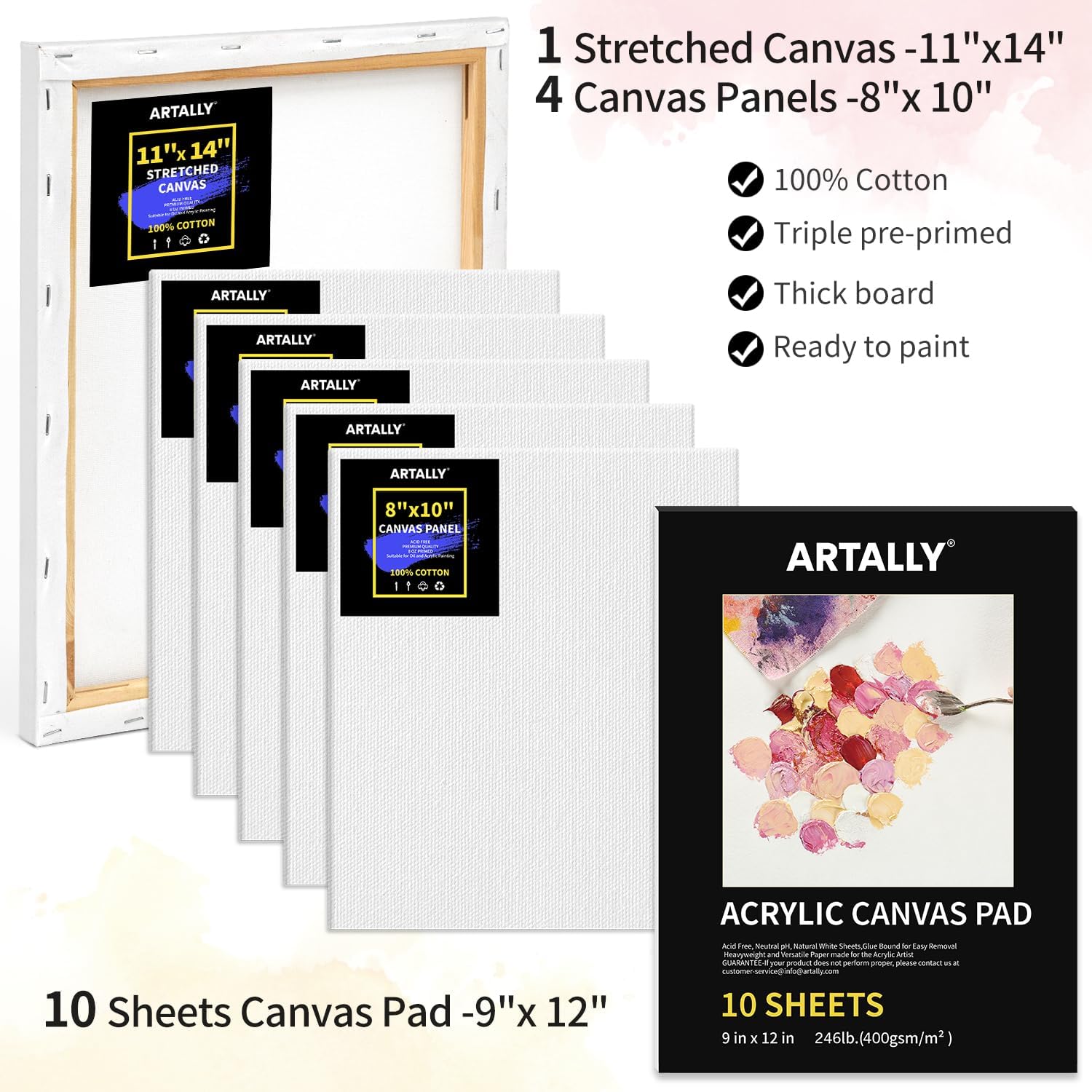 66-Piece Acrylic Painting Kit with Desktop Easel,32 Colors Acrylic Paint Set(22ML), Paint Brush Set & Case, Brush Basin, Complete Art Supplies Painting Set for Adults, Artists, Beginners