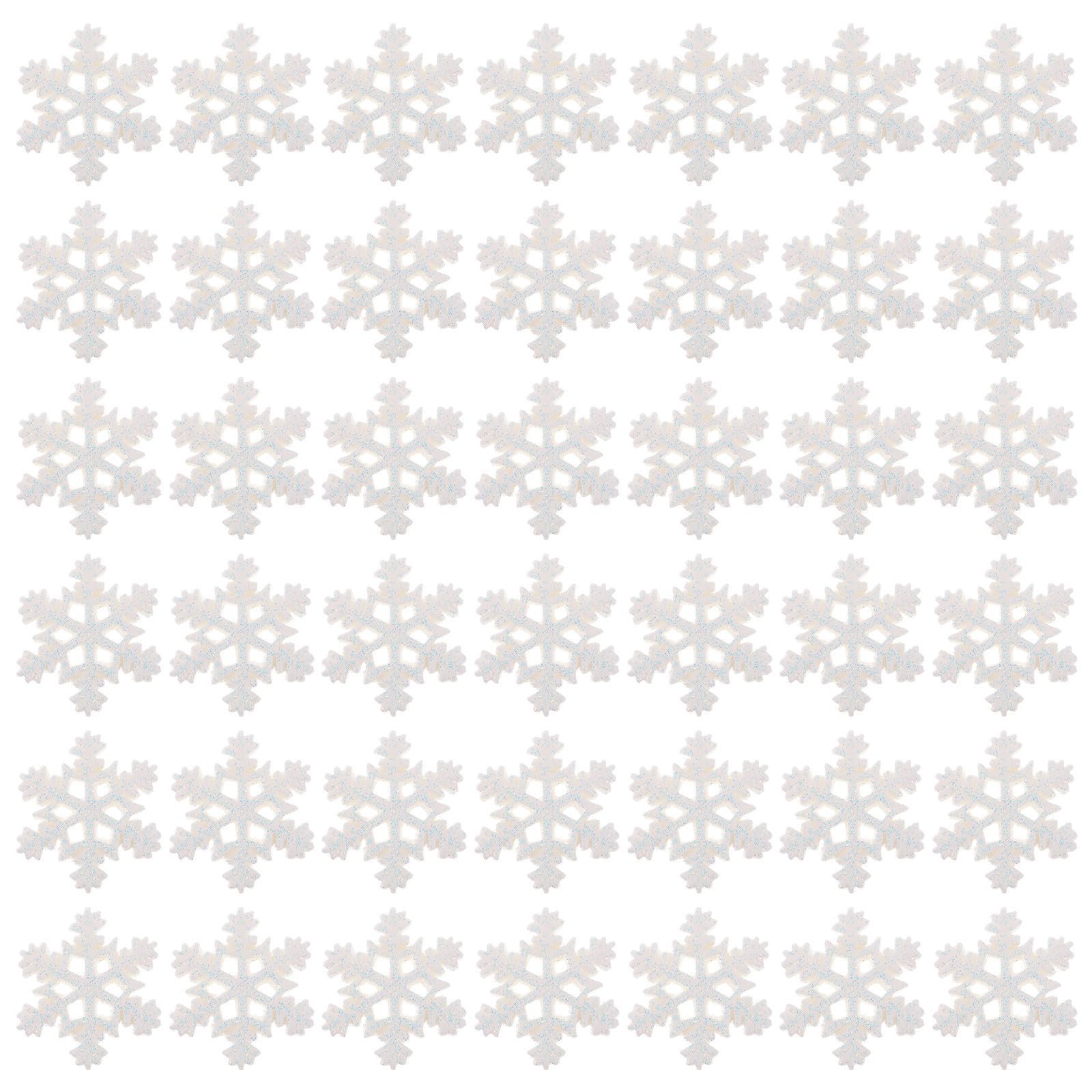 SHINEOFI 400 Stück Schneeflocken aus Kunstharz Weiße für Weihnachten und | Glitzernde Kleiner Ornamente, Leicht zu Platzieren, Kreative Bastelprojekte