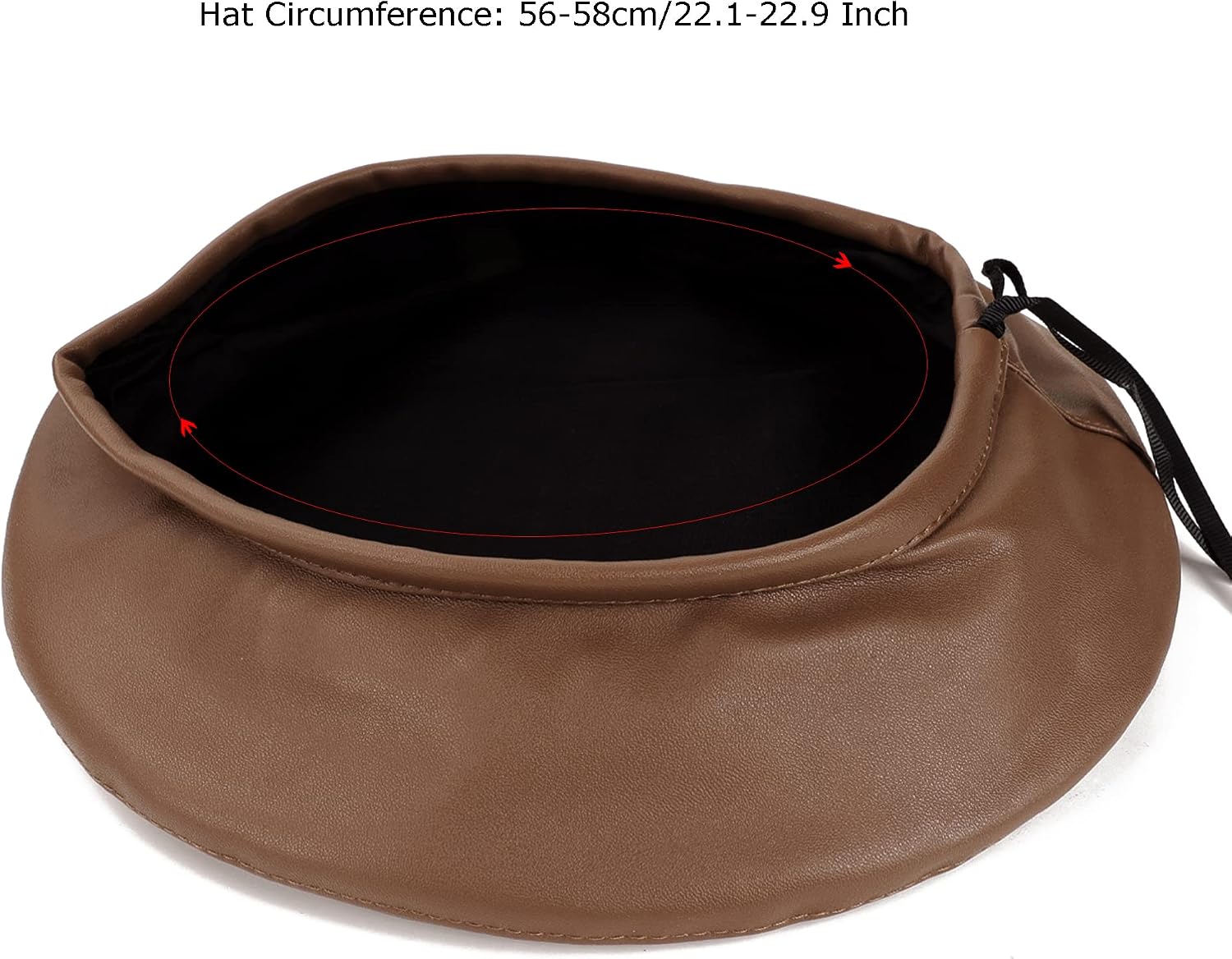 Wheebo PU Leather Berets for Women French Beret Hats Artist Painter Hat Classic Solid Style image 4