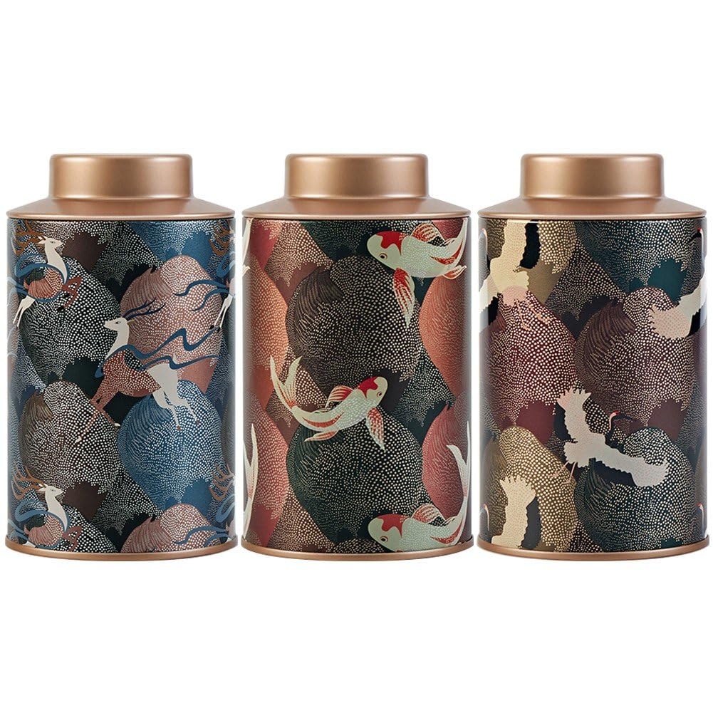 Lpitoy 3pcs Mini Tea Storage Containers Tea Tins Coffee Tins Food Storage Container for Tea, Coffee, Herb, Candy, Chocolate, Sugar