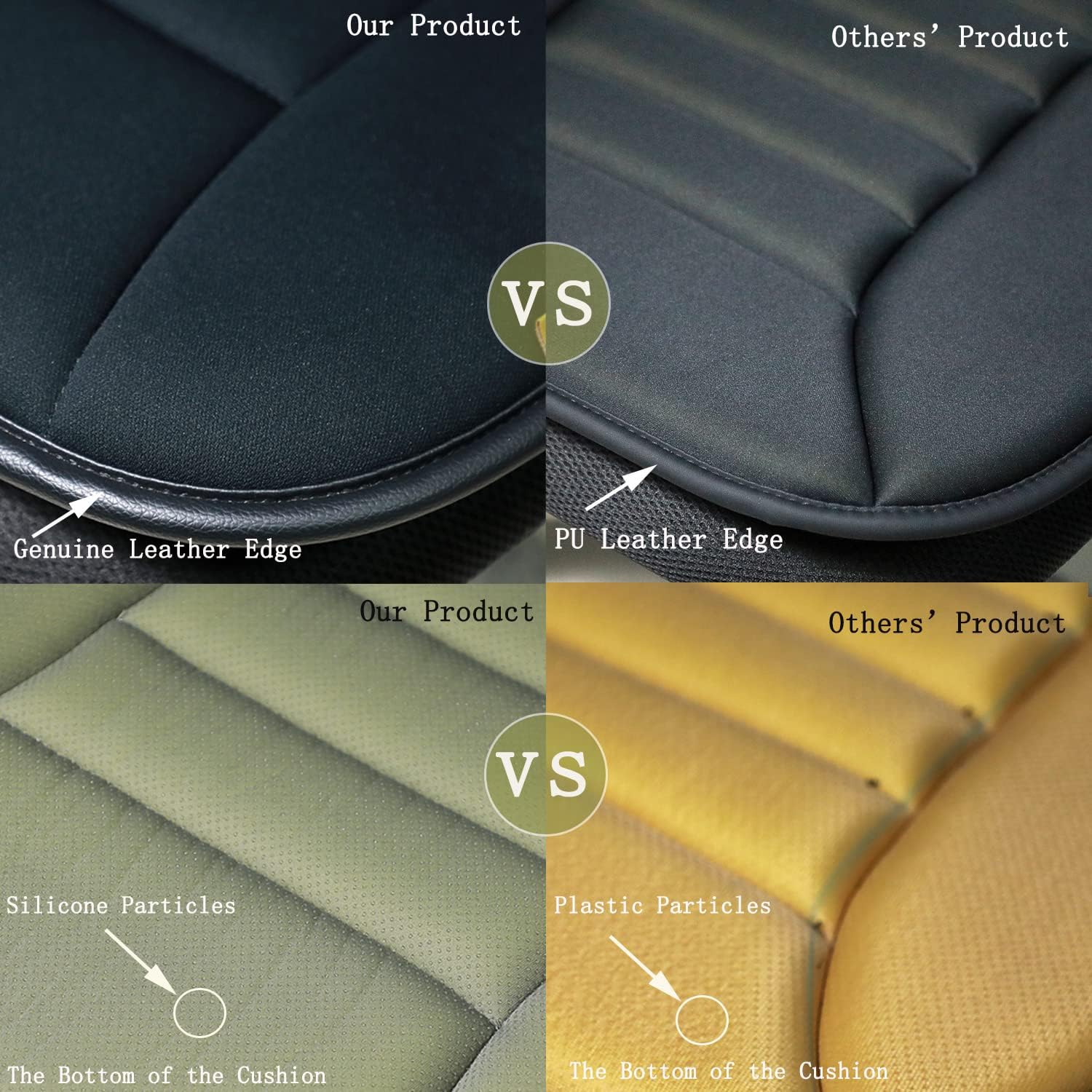 Car Seat Cushion Pad for Driving, Chair Cushion for Office/Truck with Memory Foam, Seat Cushion Comfortable and Durable, Gray