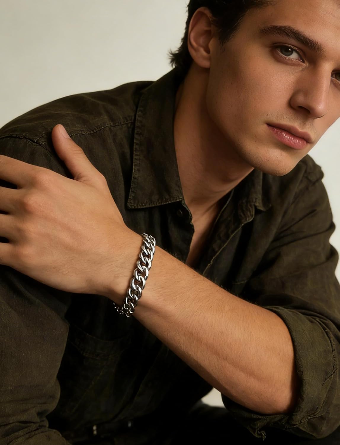 mens chain bracelet cuban link 8mm Heavy real Solid Thick 925 sterling silver bracelet for men Women Father Day Christmas Birthday Jewelry Gift 7.5-9inch - Image 3