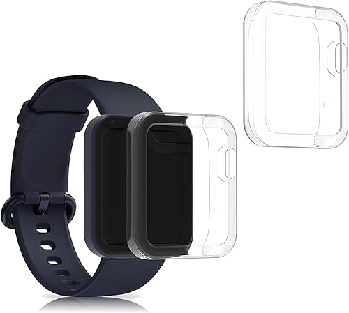Kwmobile 2-Pack Fitness Tracker Frame Compatible con Xiaomi Mi Watch LiteRedmi Watch - Case Sport Tracker TPU Silicona Cover - Transparente