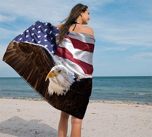 Miniatura 7 de American Eagle - Toalla de playa de microfibra de 30 x 60 pulgadas, sin arena, de secado rápido, para adultos, adolescentes y niños (bandera de