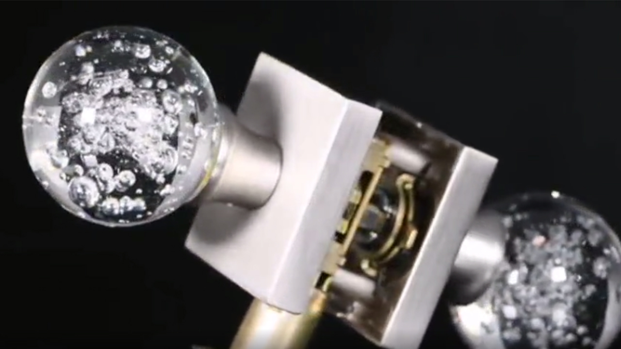 Pomo De Puerta Falso De Cristal Dorado Para Interiores | Meses Sin Interés