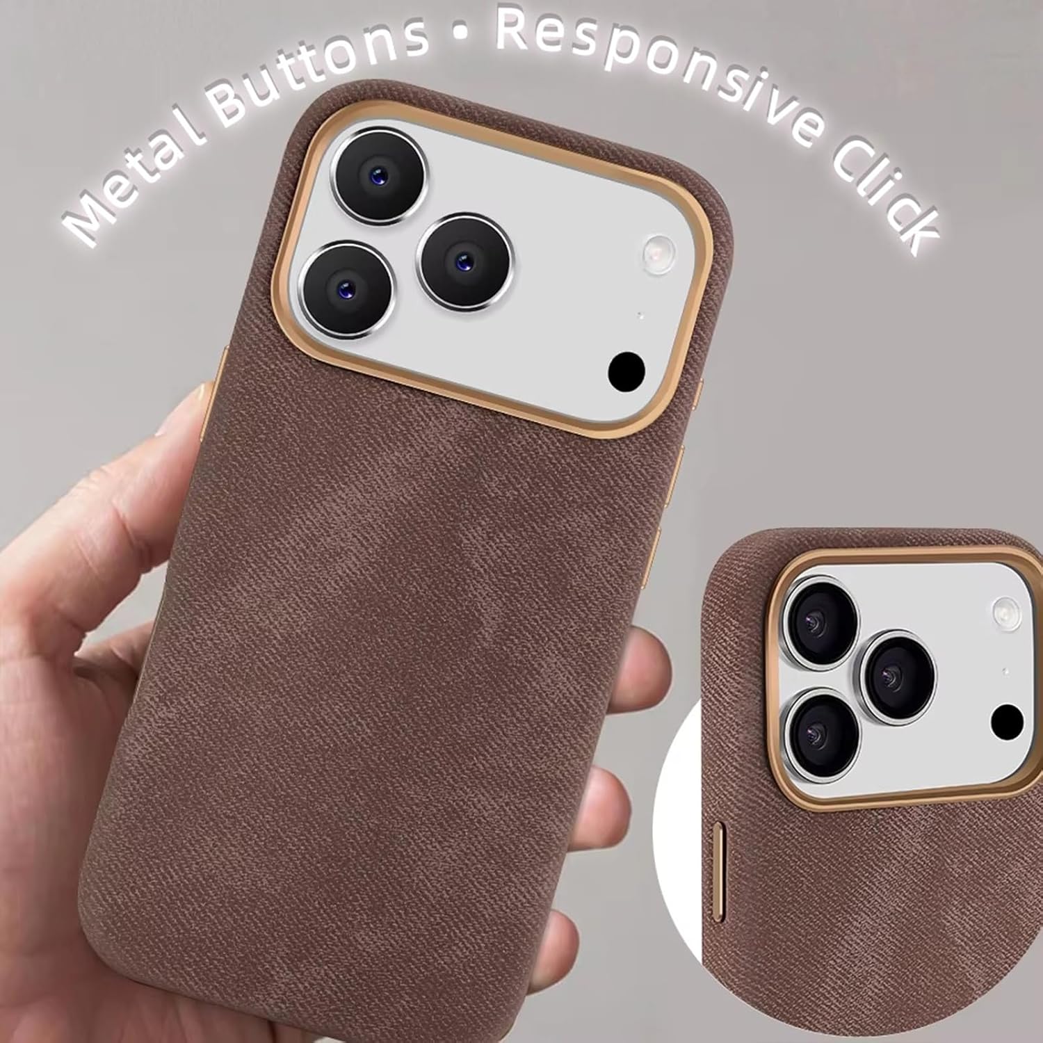 Magnetic Microfiber Case for iPhone 17 Pro Max/17 Pro/17 Air/17, Slim Soft-Touch Fabric Cover with Metal Camera Frame, Shockproof Bumper, Compatible with MagSafe Charging(Blue,17 Pro)