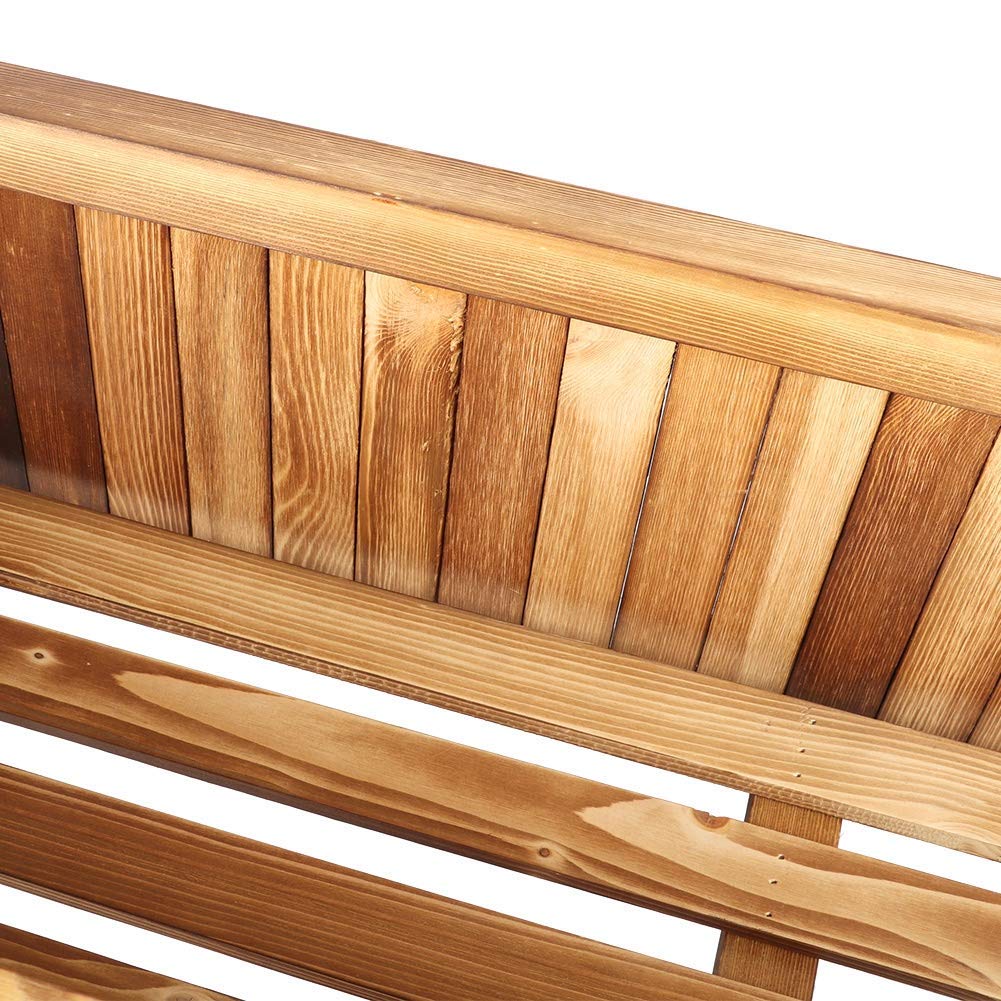 AUNMAS Supporto per piante in legno a 2 livelli per fioriera per Scatola per erbe Espositore da terra Espositore Portaoggetti Fiore esterno coperto per giardino