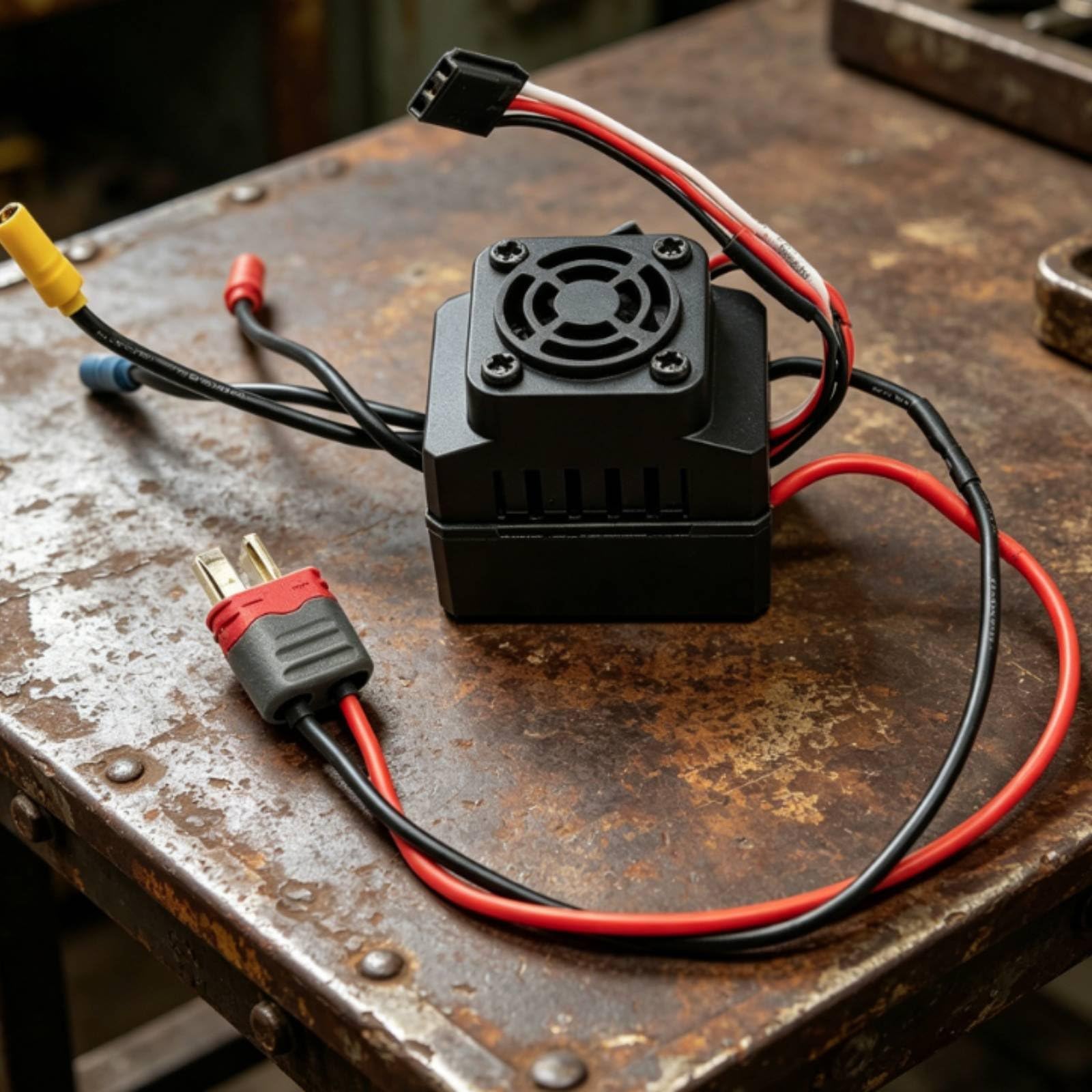 TISHITA Rc Auto Fahrten Elektronischer Geschwindigkeits Steuergerät Komponente mit Kompaktem Aufbau Und Kühlöffnung für Stabile Fahrt für Hobby Schrauber Werkstattnutzung