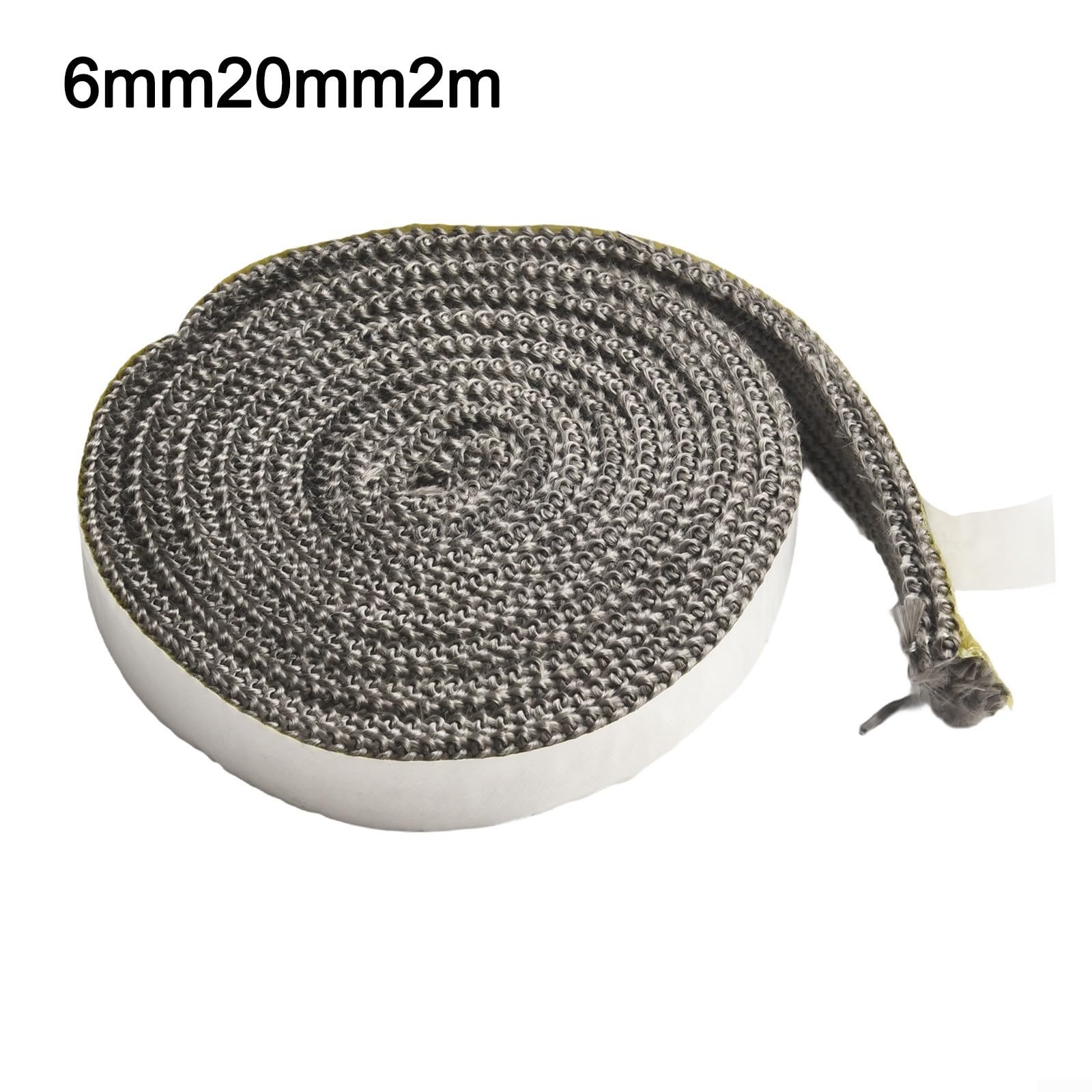 Guarnizione in corda di vetroresina, Corda for bruciatore di legna, in fibra vetro, for guarnizione della stufa a pellet, nera, 6 mm x 200 cm, larghezza 15-25(6mm*20mm*2m)