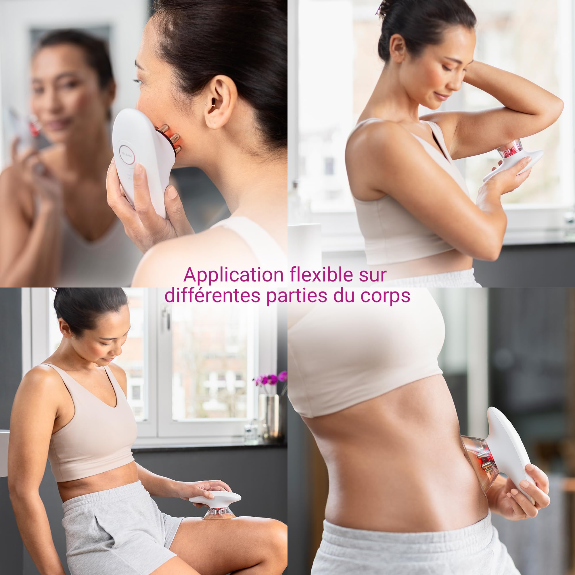 medisana VC 150 appareil de massage à ventouses, masseur anti cellulite | pour peau belle et ferme, avec massage sous vide, EMS et lumière rouge, masseur anti-cellulite avec drainage lymphatique