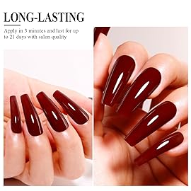 Imtiti Dark Maroon Red Gel Polish, 0.5 Fl Oz - DIY Nail Art Starter Kit for Women & Girls - Soak Off LED & UV Nail Gel Polish